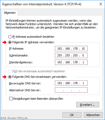 Windows 10 (TCP/IP Einstellung) 7.1