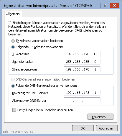Windows 7 (TCP/IP Einstellung) 7.1