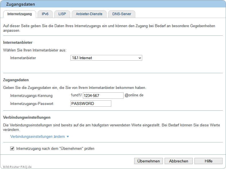 FRITZ!Box: Einrichtung Internetzugang 06.01 2