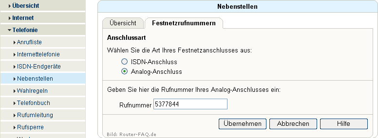 FRITZ!Box: Einrichtung Telefonie 04.31 6