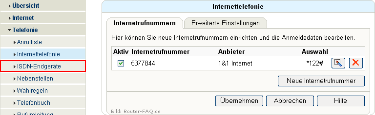 FRITZ!Box: Einrichtung Telefonie ISDN 04.31 4