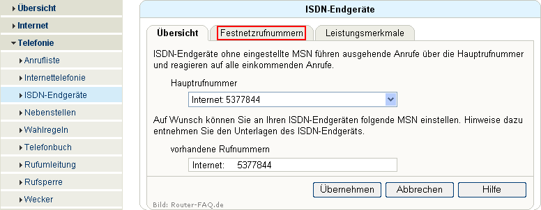 FRITZ!Box: Einrichtung Telefonie ISDN 04.31 5