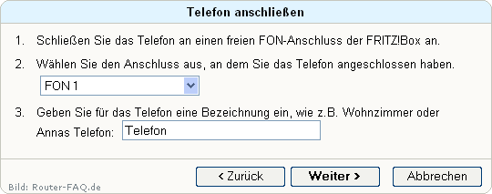 FRITZ!Box: Einrichtung Telefonie 04.33 9