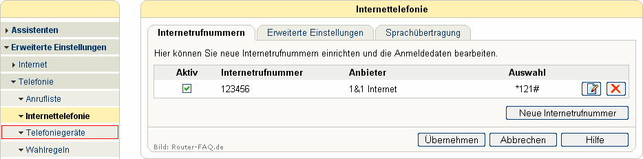 FRITZ!Box: Einrichtung Telefonie IP 04.49 3