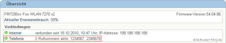 FRITZ!Box: Einrichtung Telefonie Festnetz 04.86 18