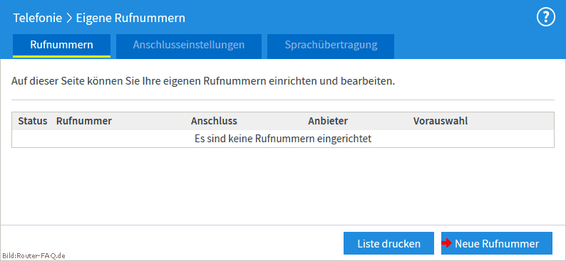 FRITZ!Box: Einrichtung Telefonie IP 06.50 2