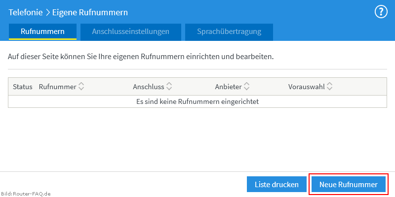 FRITZ!Box: Einrichtung Telefonie IP 07.00 2
