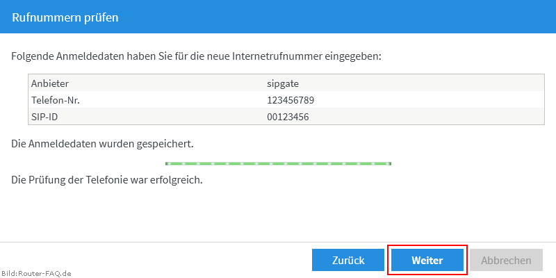FRITZ!Box: Einrichtung Telefonie IP 07.00 6