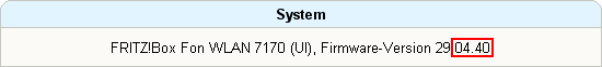FRITZ!Box: Welche Firmware hat meine FRITZ!Box xx.04.33