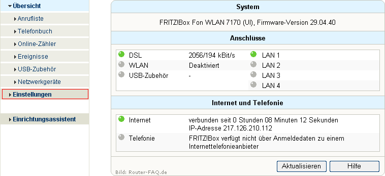 FRITZ!Box: Firmware-Update 04.33 1