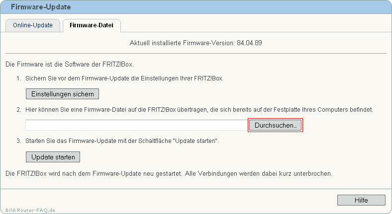 FRITZ!Box: Firmware-Update Datei 04.86 6