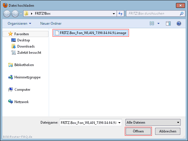 FRITZ!Box: Firmware-Update Datei 04.86 7