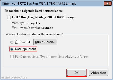 FRITZ!Box: Firmware-Update Datei 04.86 3