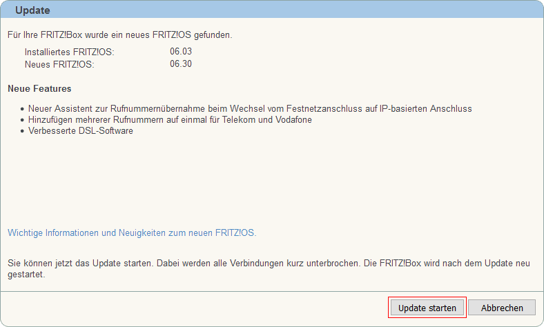 FRITZ!Box: Firmware-Update 06.01 4
