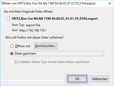 FRITZ!Box: Firmware-Update Datei 06.01 7