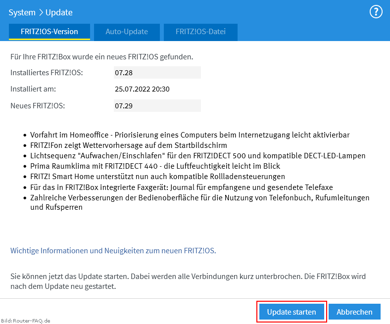 FRITZ!Box: Firmware-Update 07.00 3