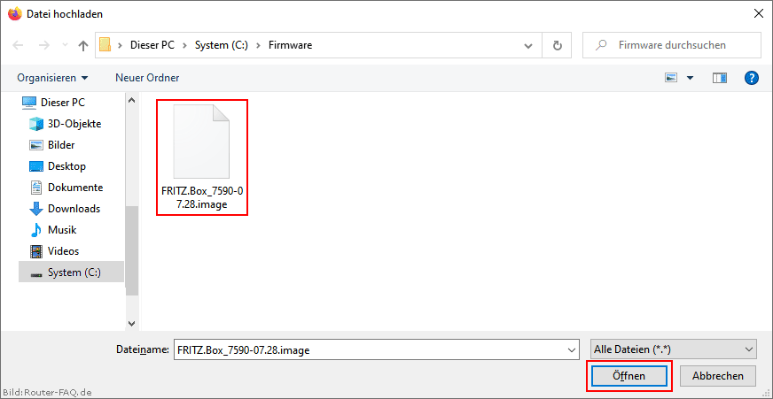 FRITZ!Box: Firmware-Update Datei 07.00 6