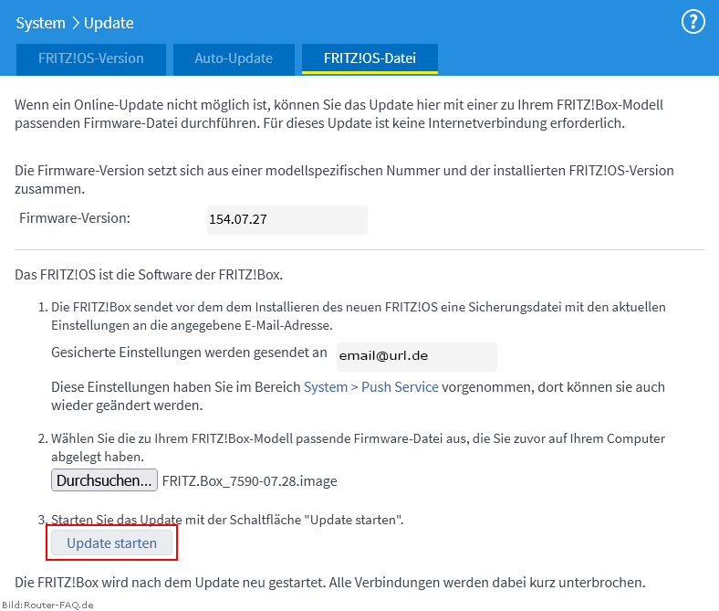 FRITZ!Box: Firmware-Update Datei 07.00 7
