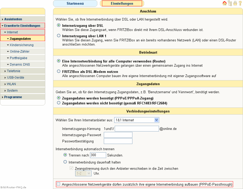 FRITZ!Box: PPPoE-Passthrough 1