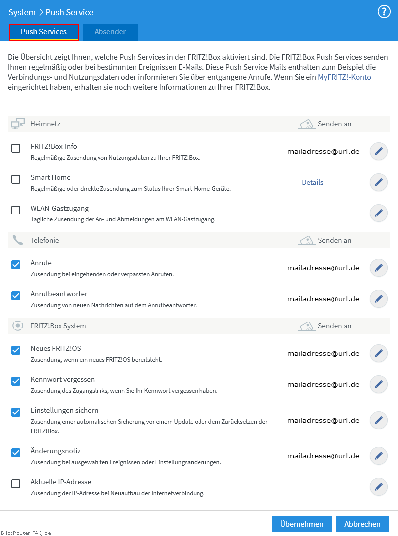 FRITZ!Box: Pushservice 07.00 5