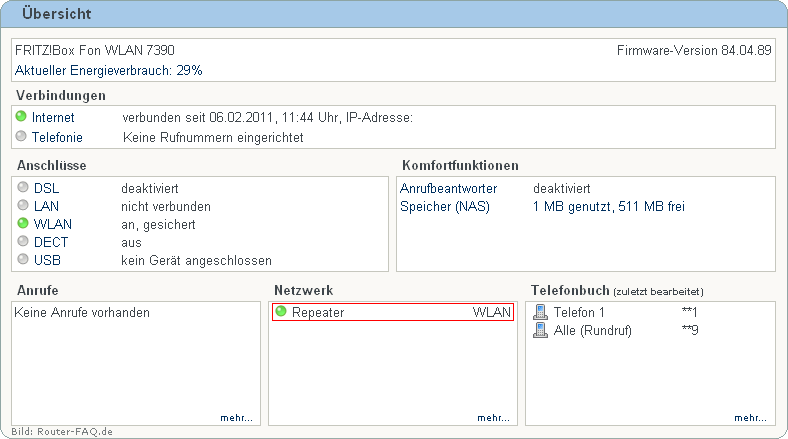 FRITZ!Box: Einrichtung Repeater 04.86 16