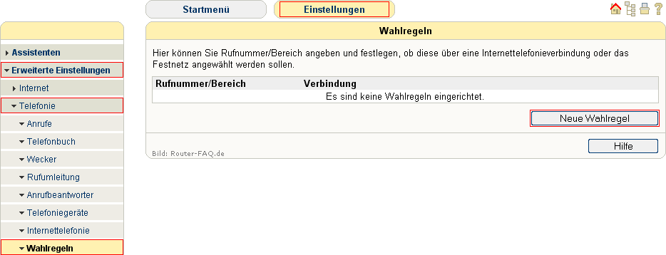 FRITZ!Box: Wahlregeln 04.49 1