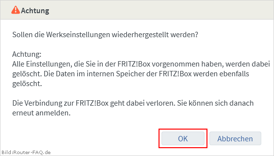 FRITZ!Box: FRITZ!Box zurücksetzen 07.00 3