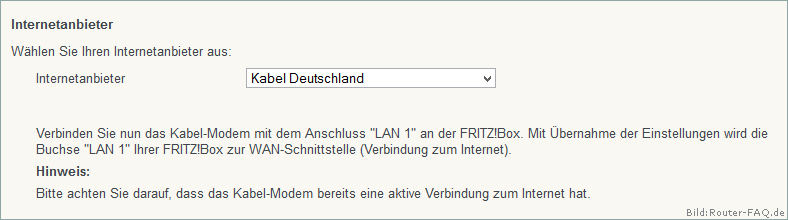 FRITZ!Box hinter einem Kabel-Modem 06.01 2