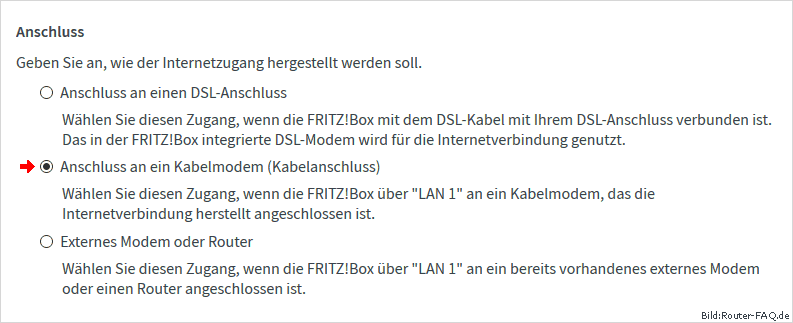 FRITZ!Box hinter einem Kabel-Modem 06.50 6